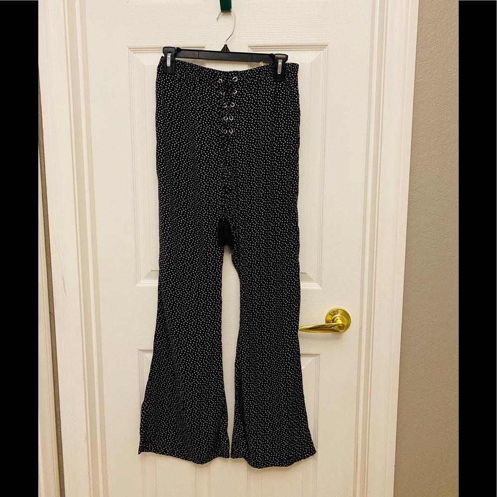 Mustard Seed Mini Heart Print Lace up pants NWT - Picture 1 of 2